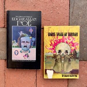 2 Vintage Paperbacks Edgar Allan Poe Eight Tales of Terror The Black Cat Spooky